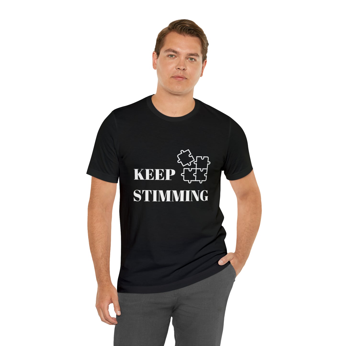 Premium Unisex Crewneck T-shirt | Unisex | Print: Stimming Autism ADHD | Neurodiversity