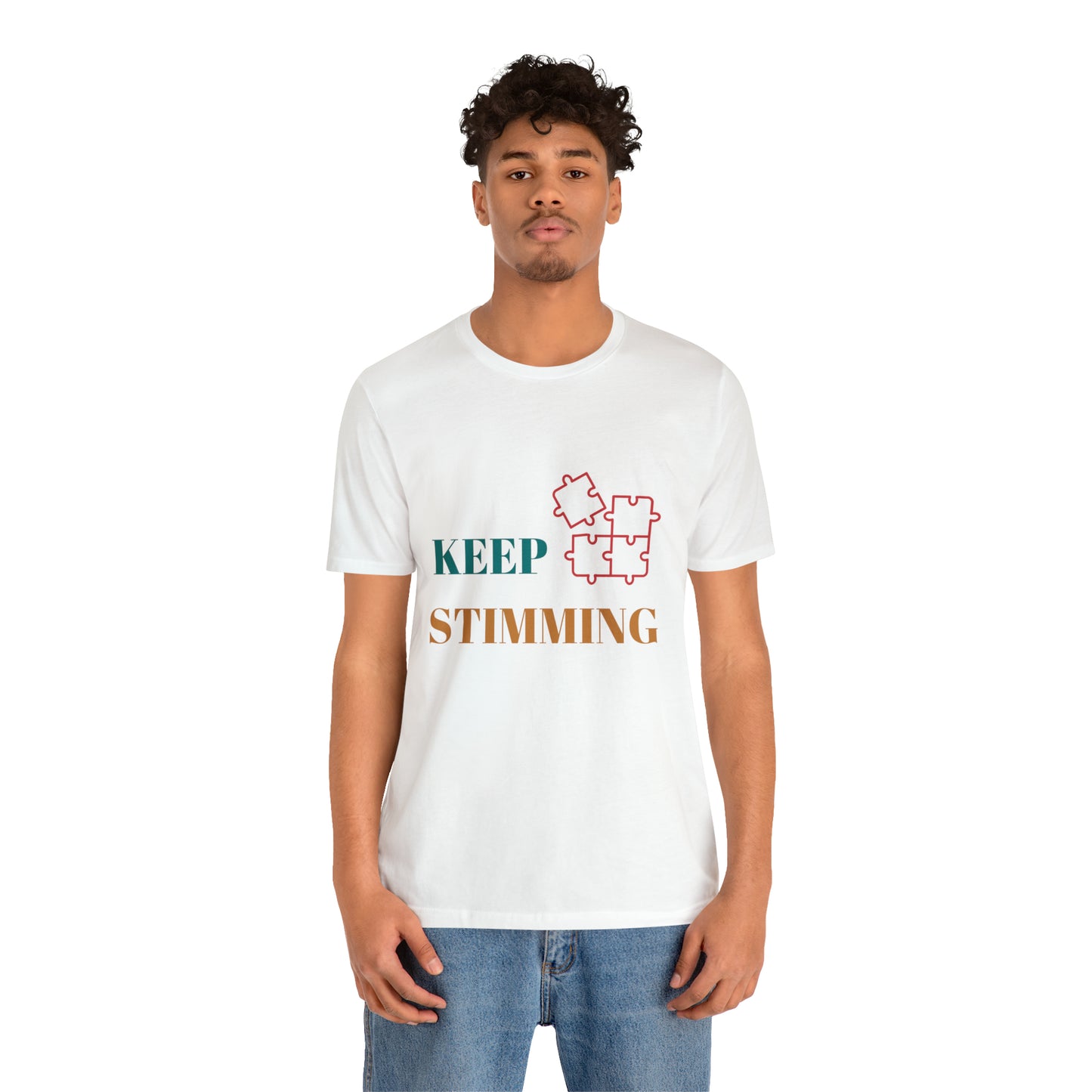 Premium Unisex Crewneck T-shirt | Unisex | Print: Stimming Autism ADHD | Neurodiversity