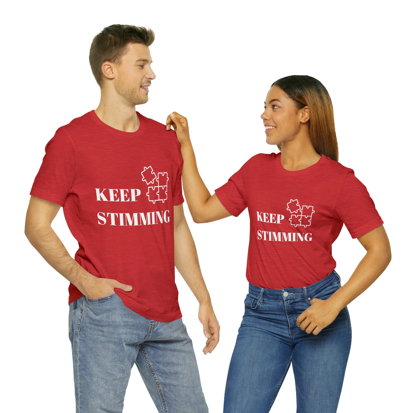 Premium Unisex Crewneck T-shirt | Unisex | Print: Stimming Autism ADHD | Neurodiversity