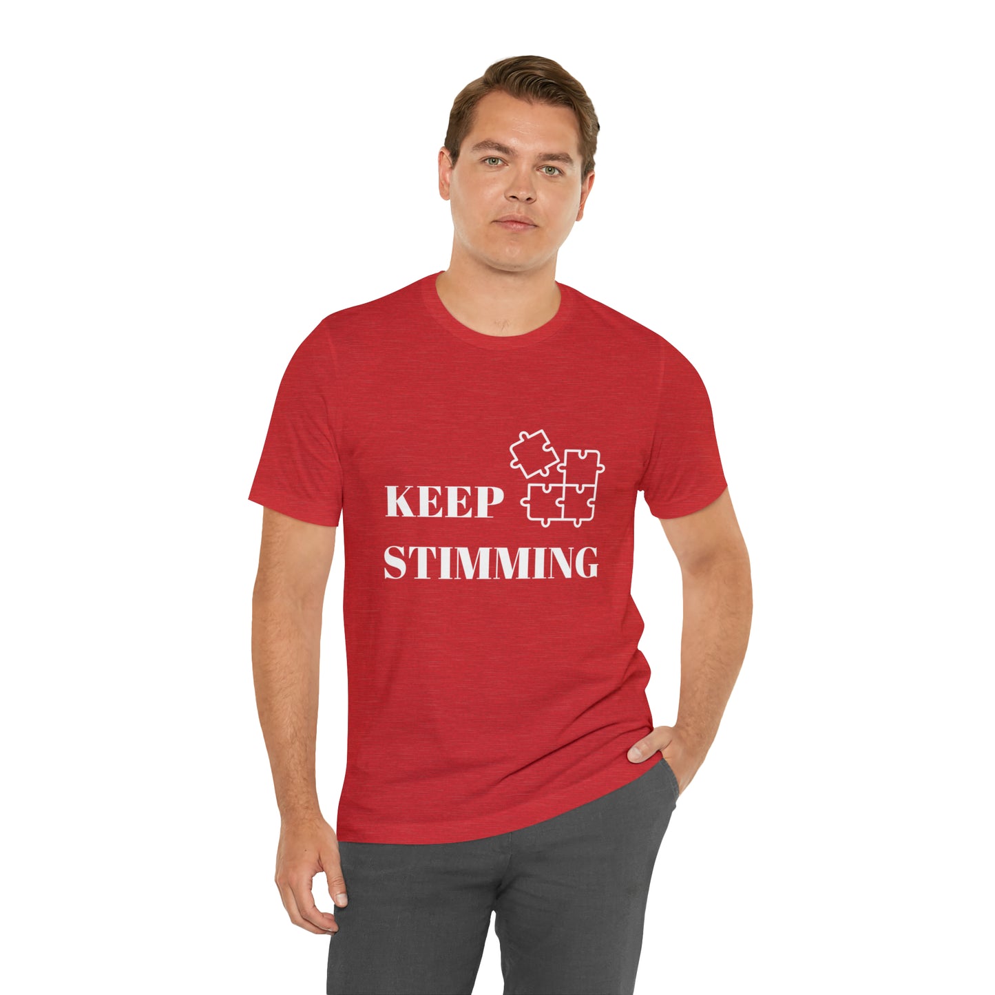 Premium Unisex Crewneck T-shirt | Unisex | Print: Stimming Autism ADHD | Neurodiversity