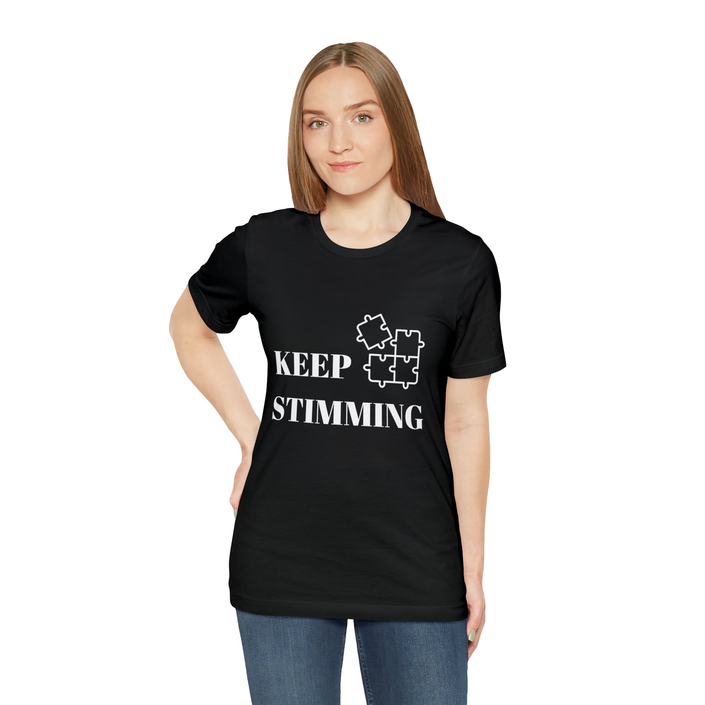 Premium Unisex Crewneck T-shirt | Unisex | Print: Stimming Autism ADHD | Neurodiversity