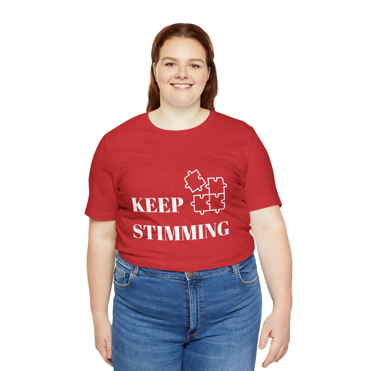 Premium Unisex Crewneck T-shirt | Unisex | Print: Stimming Autism ADHD | Neurodiversity