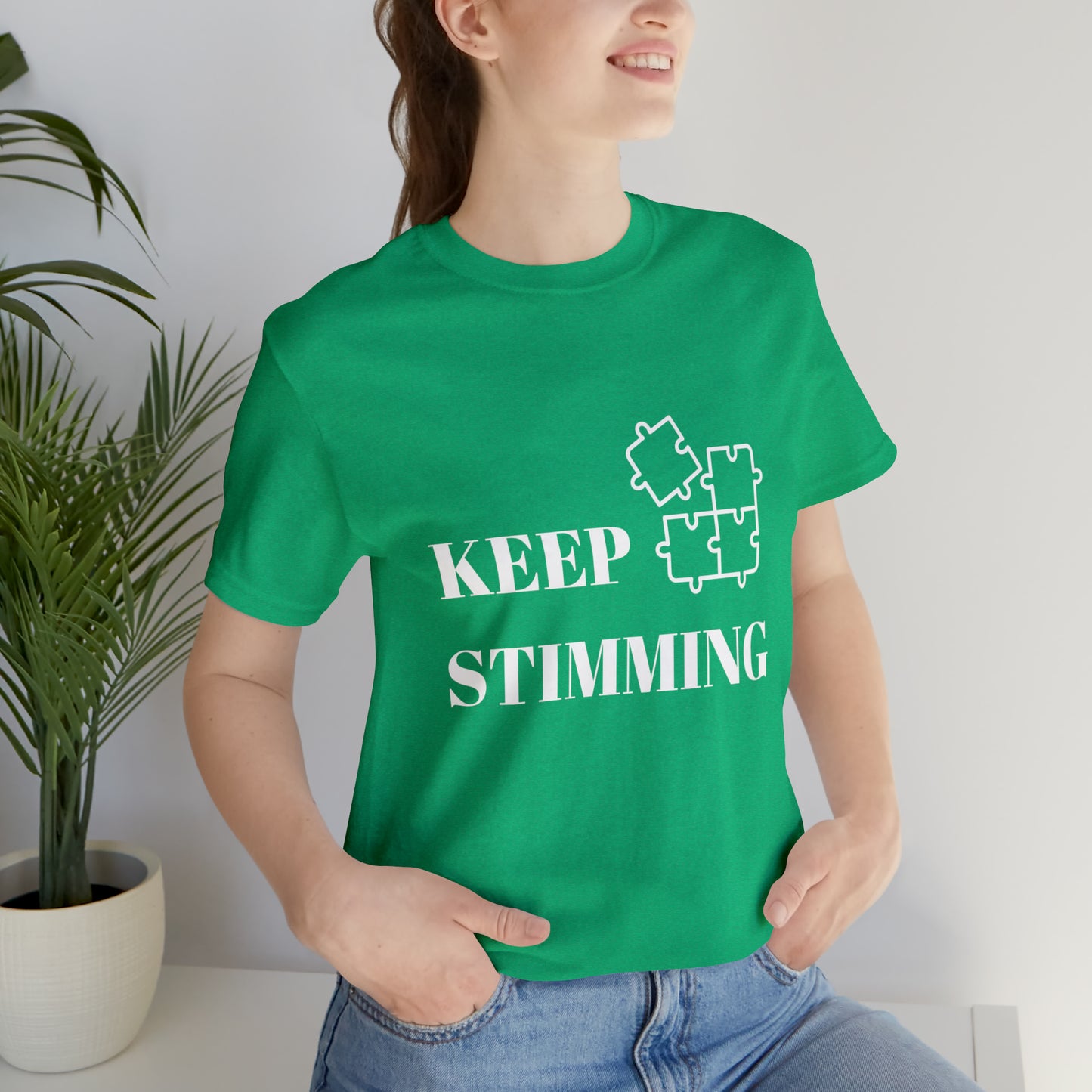 Premium Unisex Crewneck T-shirt | Unisex | Print: Stimming Autism ADHD | Neurodiversity