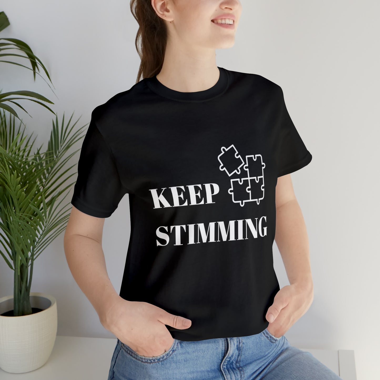 Premium Unisex Crewneck T-shirt | Unisex | Print: Stimming Autism ADHD | Neurodiversity