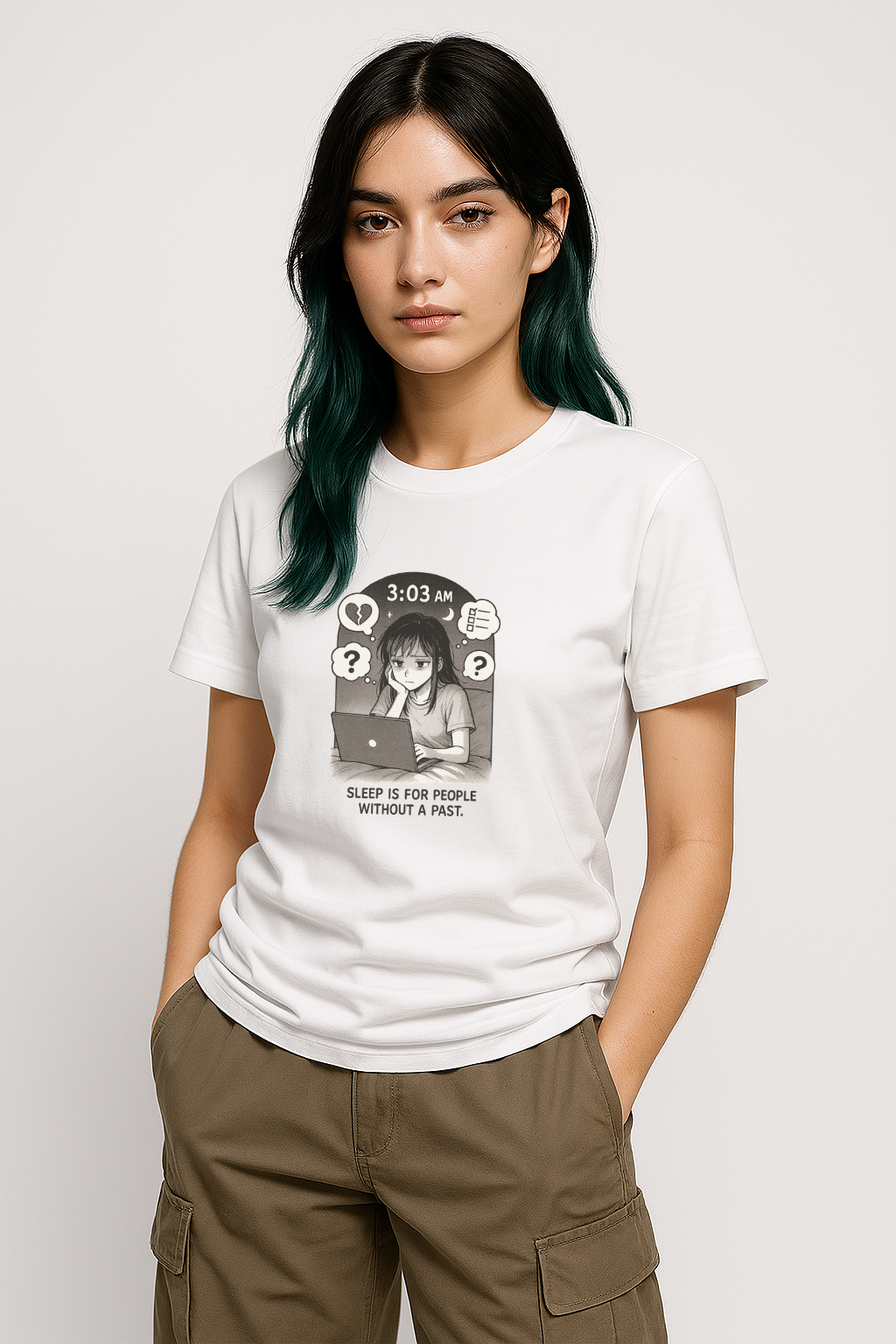 Manga | Womens Classic Unisex Crewneck T-shirt | Slapeloosheid