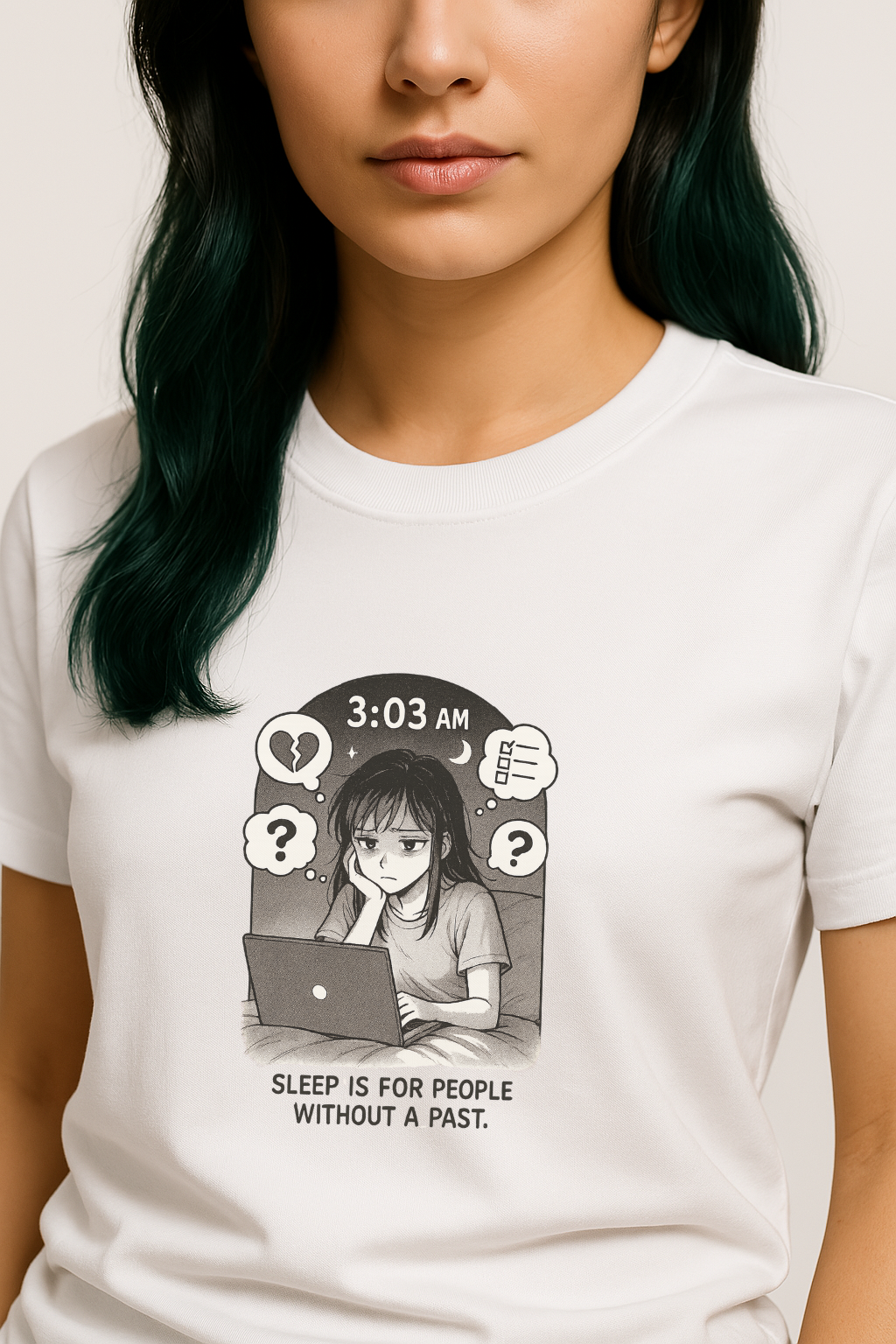 Manga | Womens Classic Unisex Crewneck T-shirt | Slapeloosheid