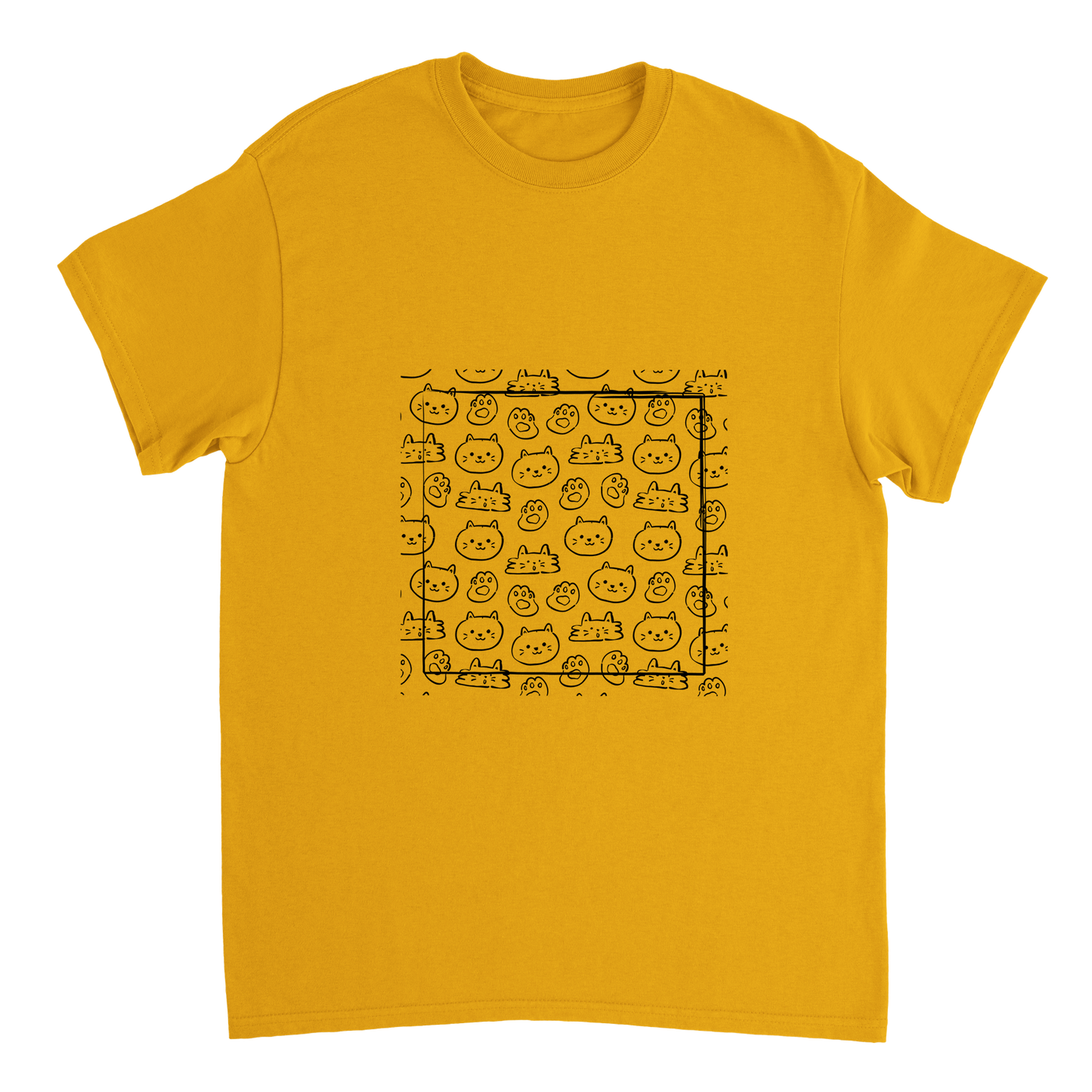 Heavyweight Unisex Crewneck T-shirt | Cat Family | Cat Scribbles