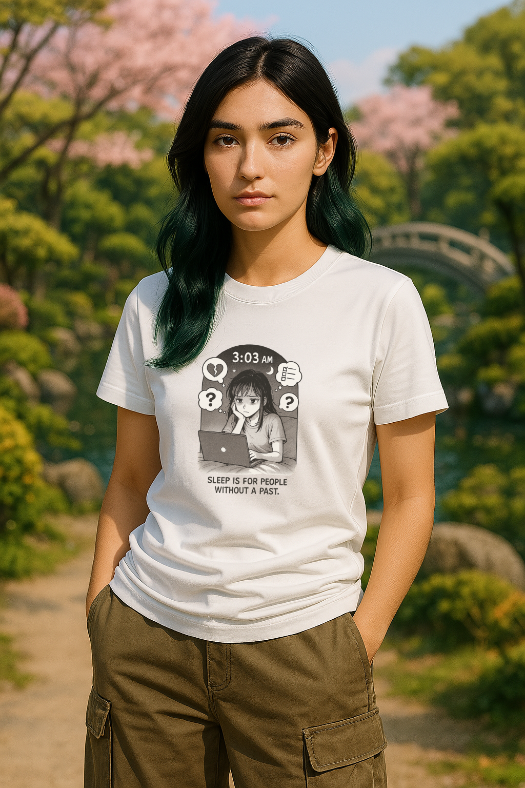 Manga | Womens Classic Unisex Crewneck T-shirt | Slapeloosheid