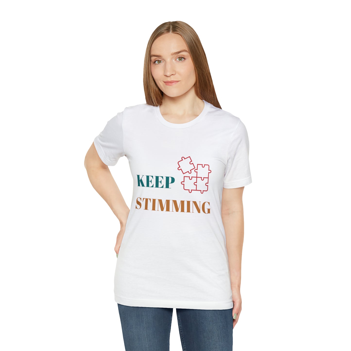 Premium Unisex Crewneck T-shirt | Unisex | Print: Stimming Autism ADHD | Neurodiversity