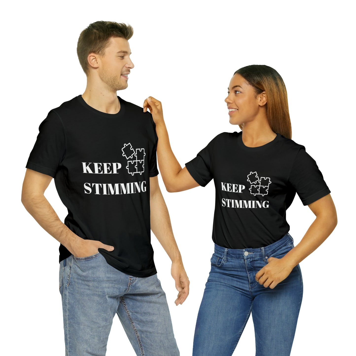 Premium Unisex Crewneck T-shirt | Unisex | Print: Stimming Autism ADHD | Neurodiversity