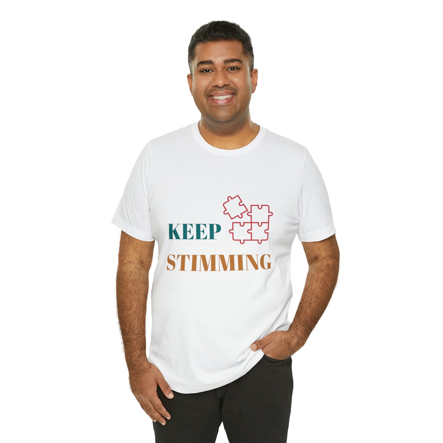 Premium Unisex Crewneck T-shirt | Unisex | Print: Stimming Autism ADHD | Neurodiversity