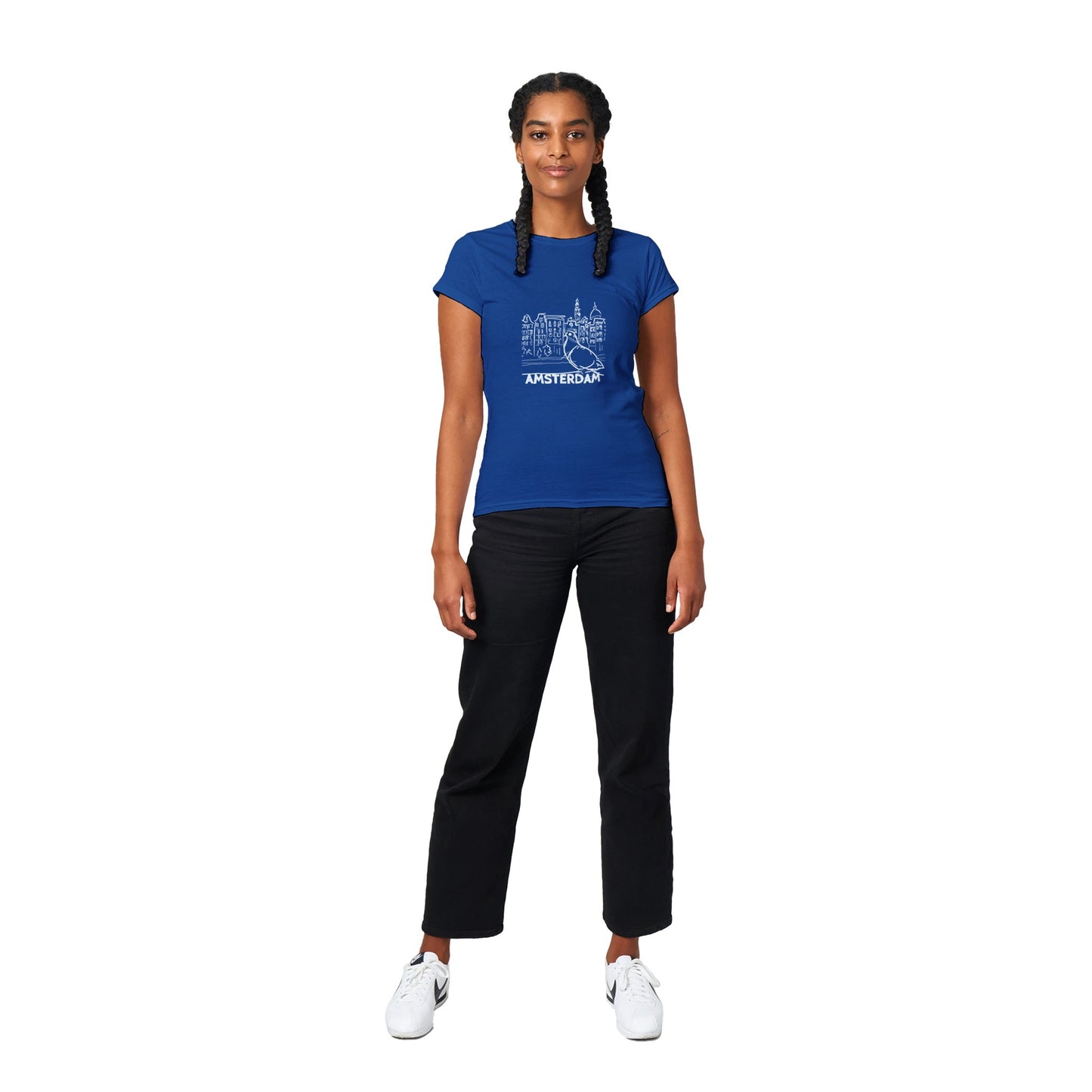 Amsterdam T-Shirt | Classic Womens Crewneck T-shirt | Pigeon Sketch | City Print