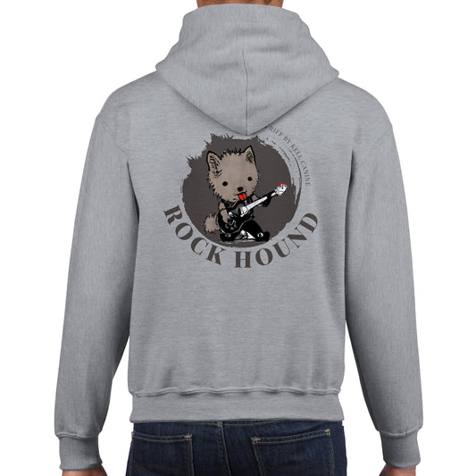 Classic Kids Pullover Hoodie | Chibi print | Dog With Guitar | Manga Style