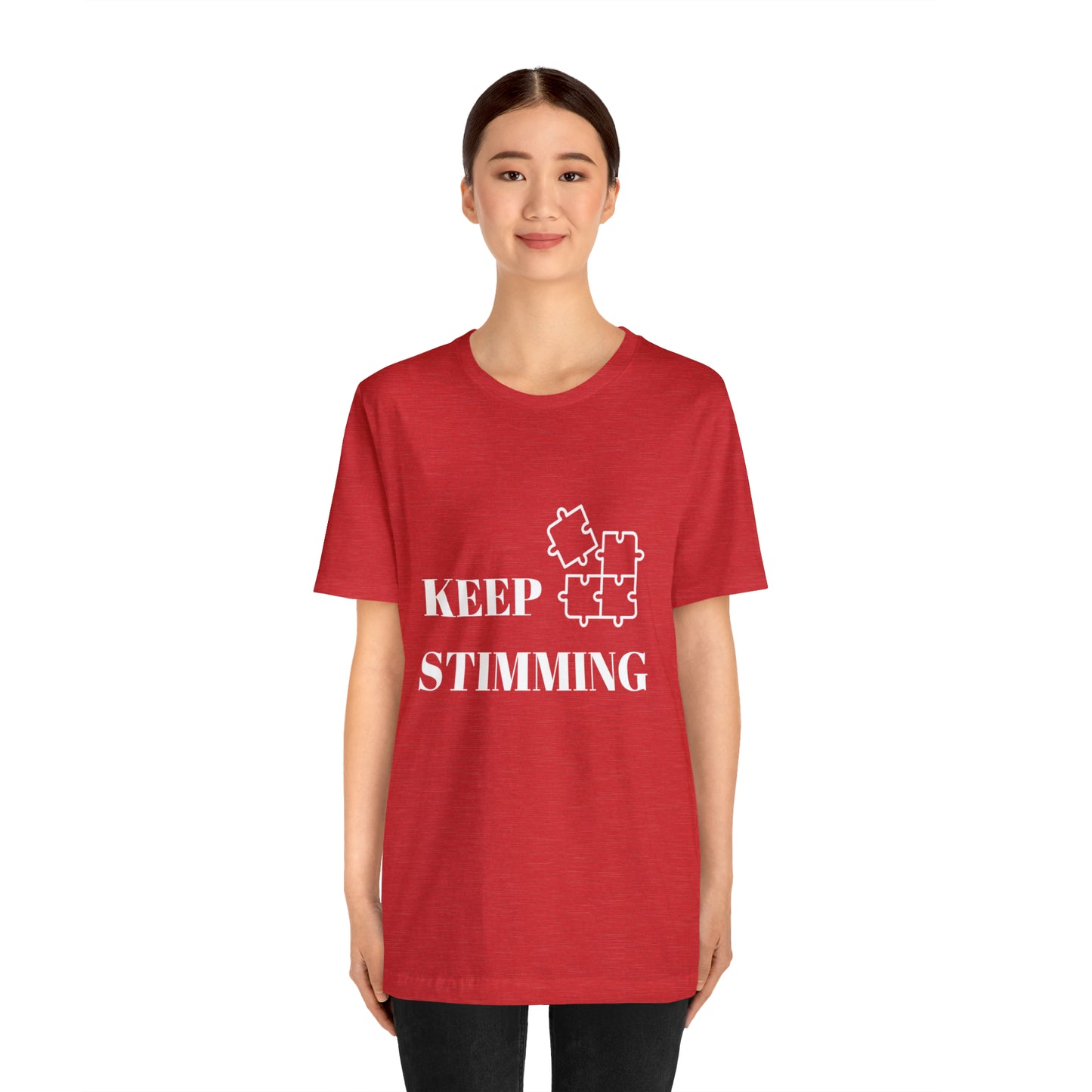 Premium Unisex Crewneck T-shirt | Unisex | Print: Stimming Autism ADHD | Neurodiversity