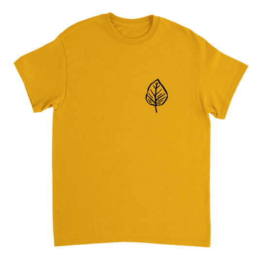 Minimalistic Mens Heavyweight Unisex Crewneck T-shirt | Fall Leaf |