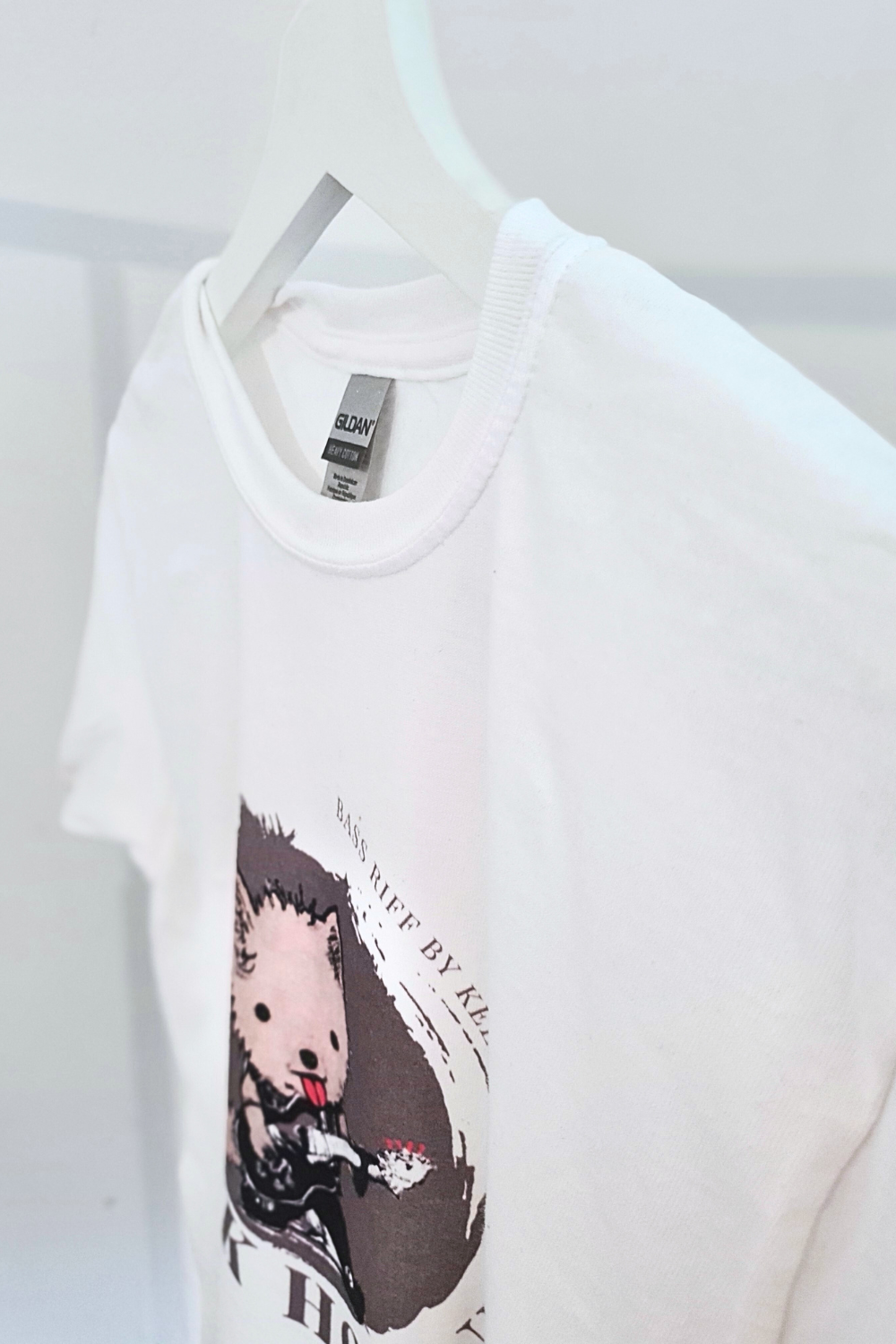 Classic Kids Crewneck T-shirt | Chibi Dog Print | Guitar Hound