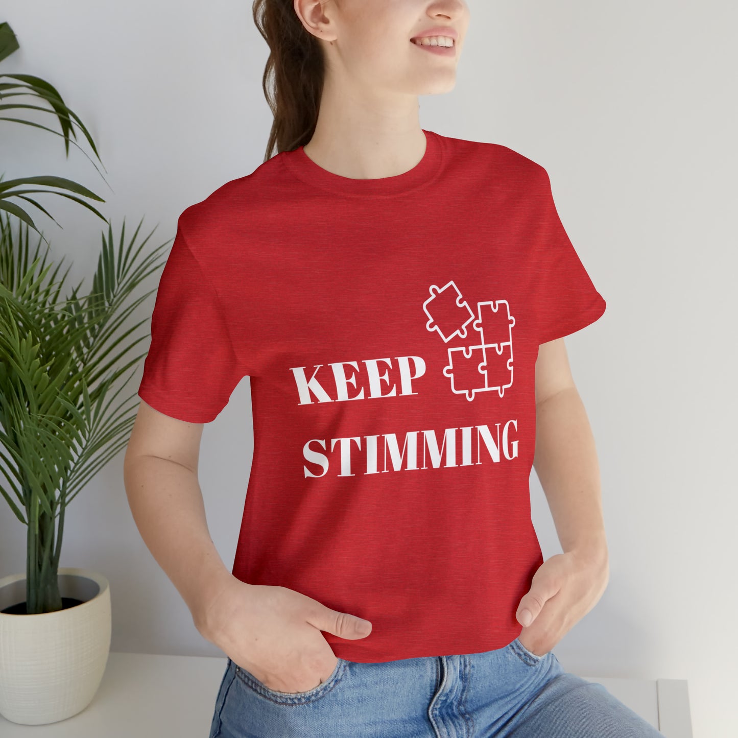 Premium Unisex Crewneck T-shirt | Unisex | Print: Stimming Autism ADHD | Neurodiversity