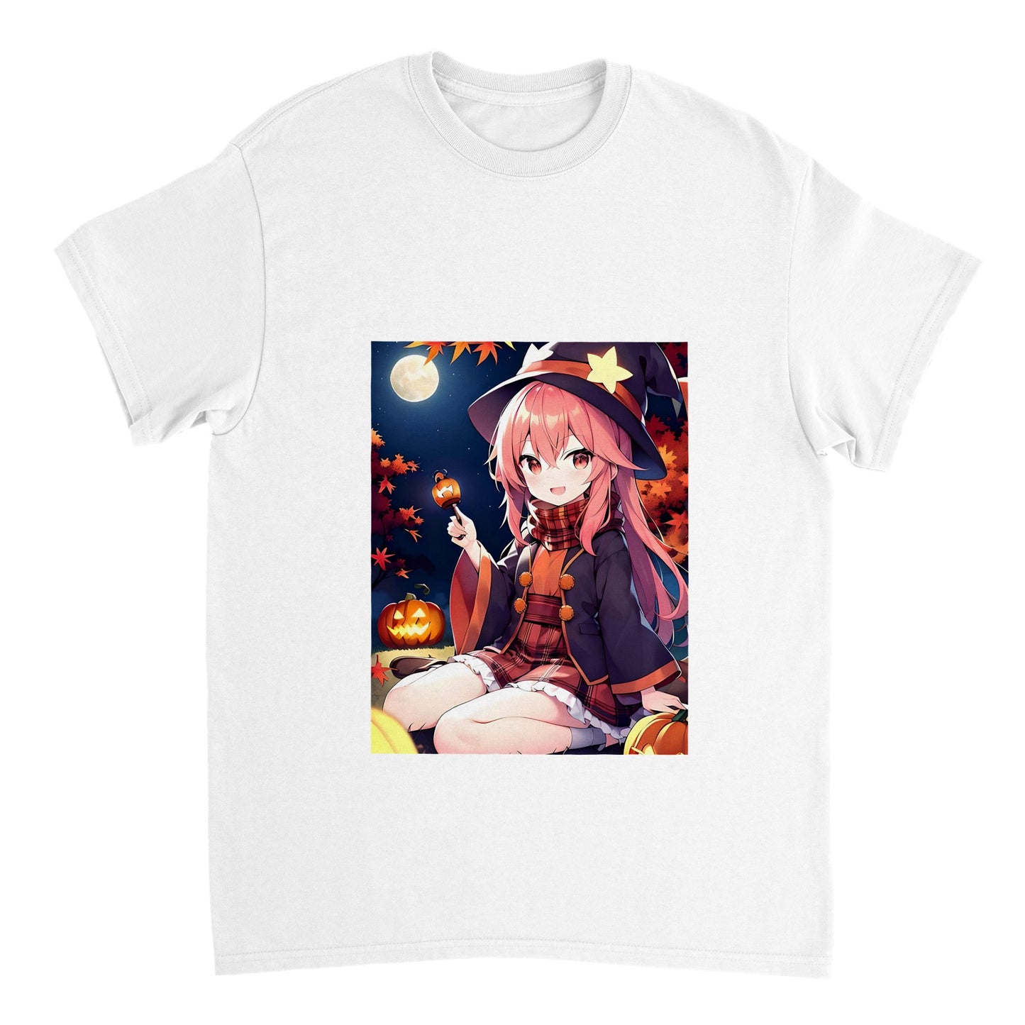 Heavyweight Unisex Crewneck T-shirt - Halloween | Wizard | Witch | Manga