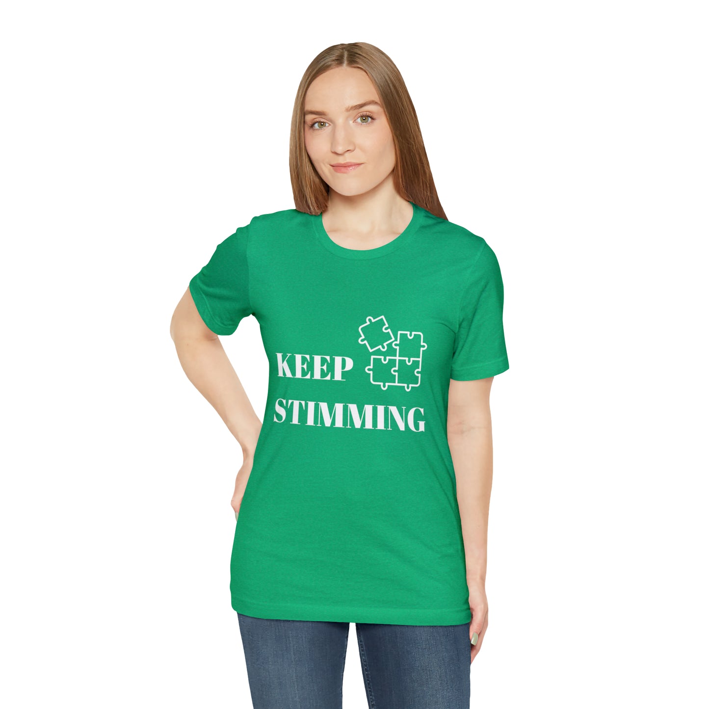 Premium Unisex Crewneck T-shirt | Unisex | Print: Stimming Autism ADHD | Neurodiversity