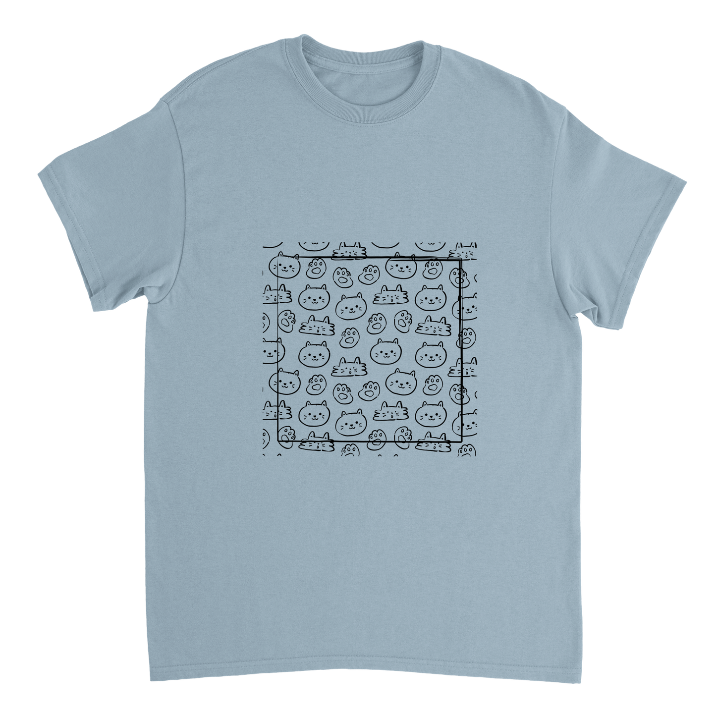 Heavyweight Unisex Crewneck T-shirt | Cat Family | Cat Scribbles