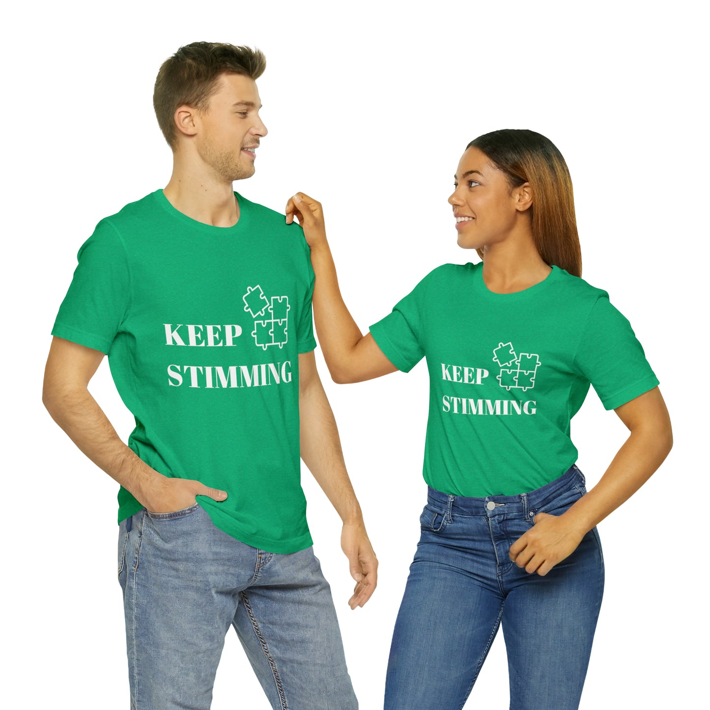 Premium Unisex Crewneck T-shirt | Unisex | Print: Stimming Autism ADHD | Neurodiversity