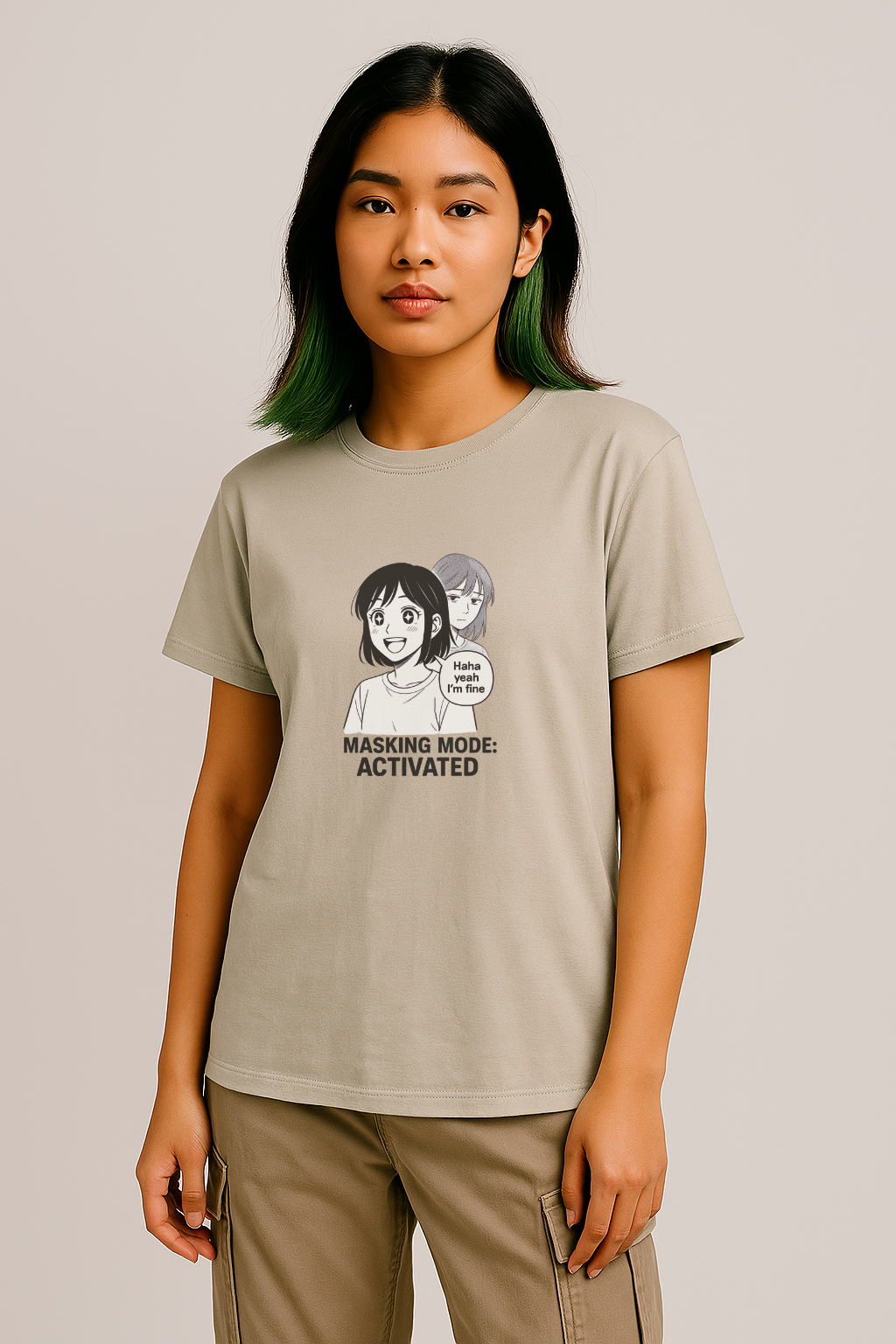 Manga | Womens Classic Unisex Crewneck T-shirt | Sociaal Masker