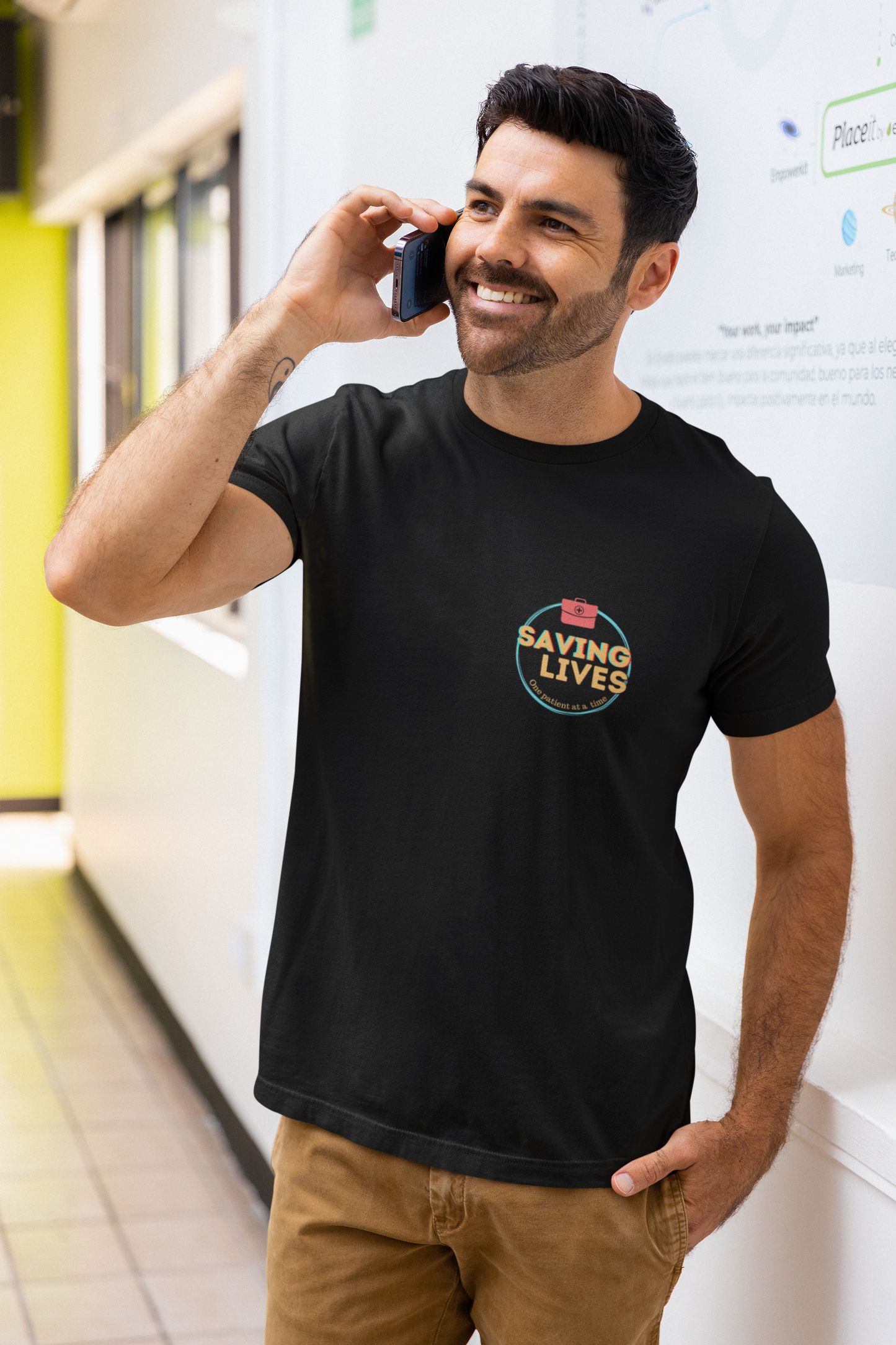 Healthcare T-Shirt | Mens Premium Unisex Crewneck T-shirt | Doctor Nurse | Saving Lives