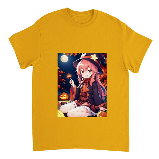 Heavyweight Unisex Crewneck T-shirt - Halloween | Wizard | Witch | Manga