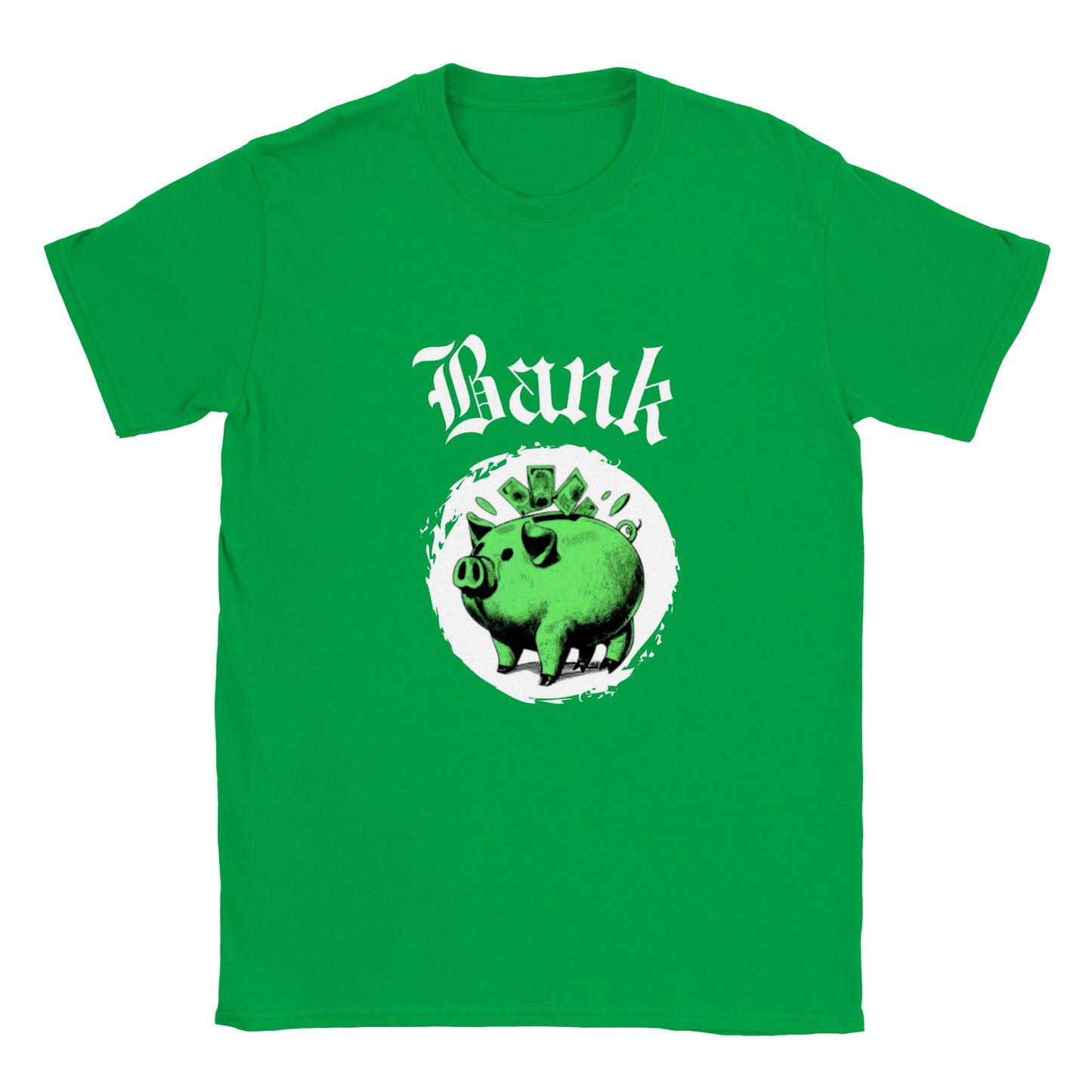 Classic Kids Crewneck T-shirt | Piggy Bank Print | Money Design | Finance Print