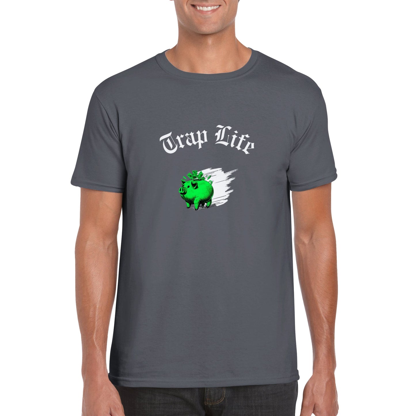 Classic Unisex Crewneck T-shirt | Piggy Bank Print