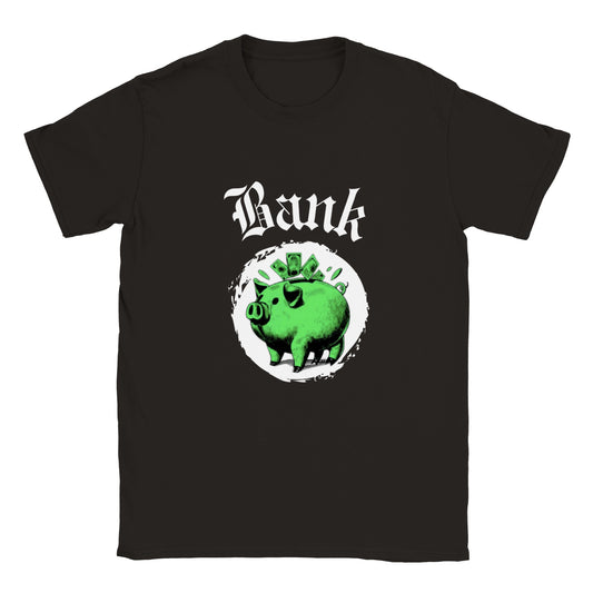 Classic Kids Crewneck T-shirt | Piggy Bank Print | Money Design | Finance Print