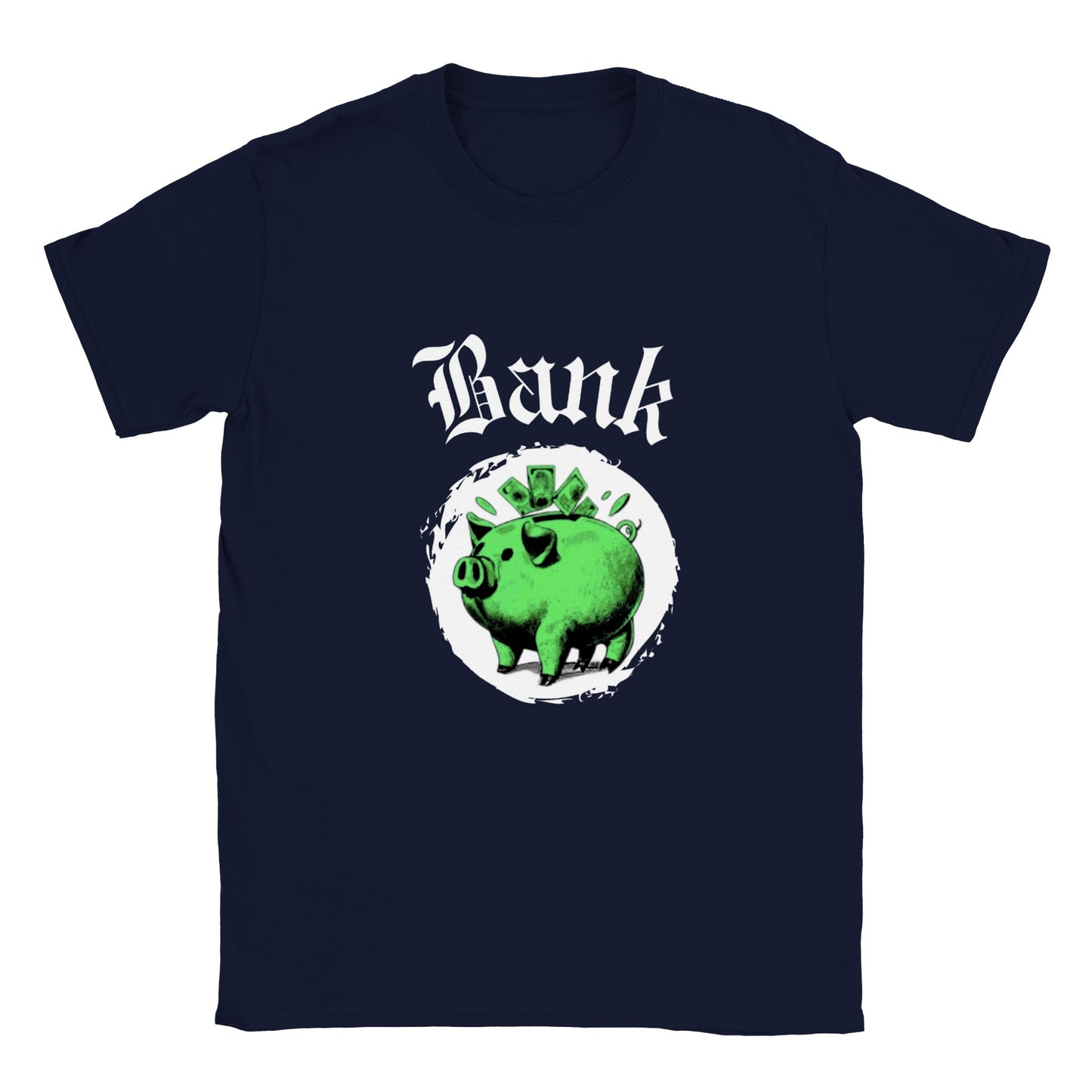 Classic Kids Crewneck T-shirt | Piggy Bank Print | Money Design | Finance Print
