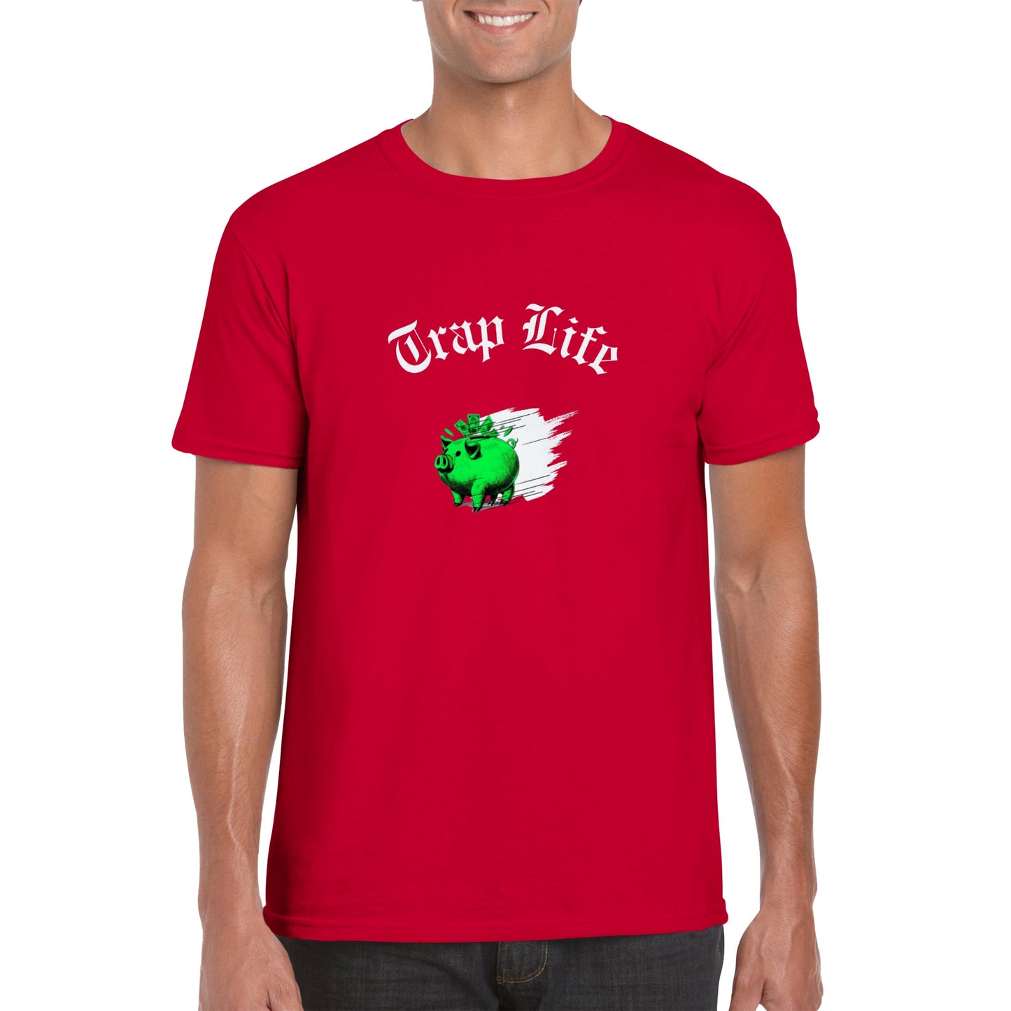 Classic Unisex Crewneck T-shirt | Piggy Bank Print