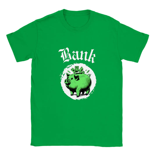 Classic Kids Crewneck T-shirt | Piggy Bank Print | Money Design | Finance Print