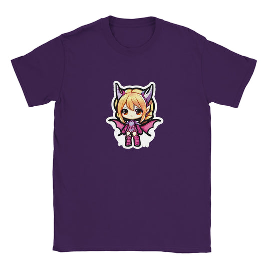 Kawaii T-Shirt | Classic Kids Crewneck T-shirt | Chibi Dragon Girl